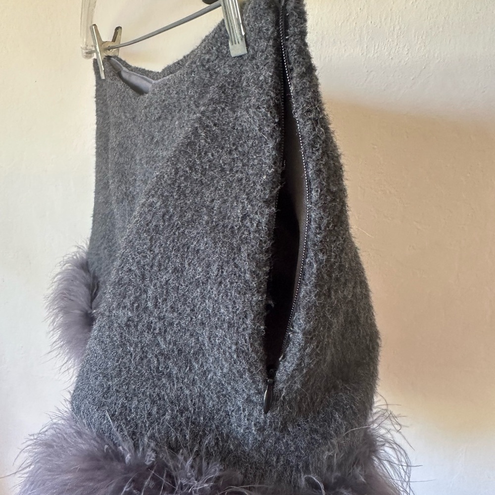 Lily Brown Marabou Wool Shorts - image 3